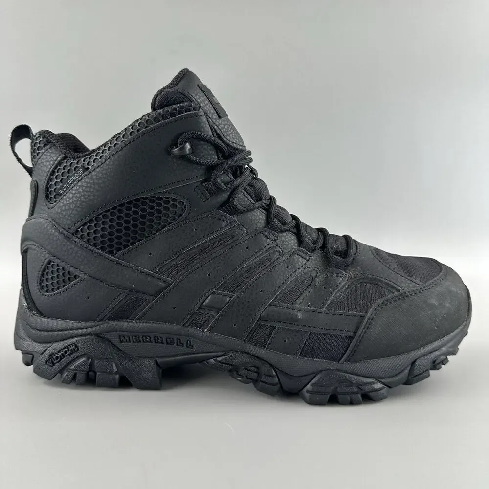 Merrell Moab 2 Mid Tactical Men Size 10.5 Black Waterproof Vibram Boots J15853